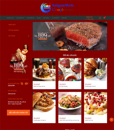 Mẫu website ẩm thực - mẫu 5