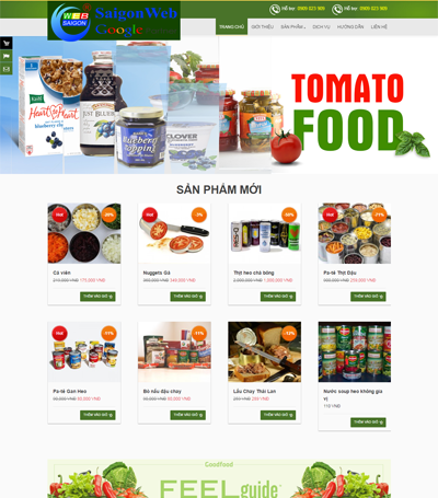 Mẫu website bán thực phẩm - Mẫu 1