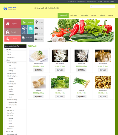 Mẫu website bán thực phẩm - Mẫu 2